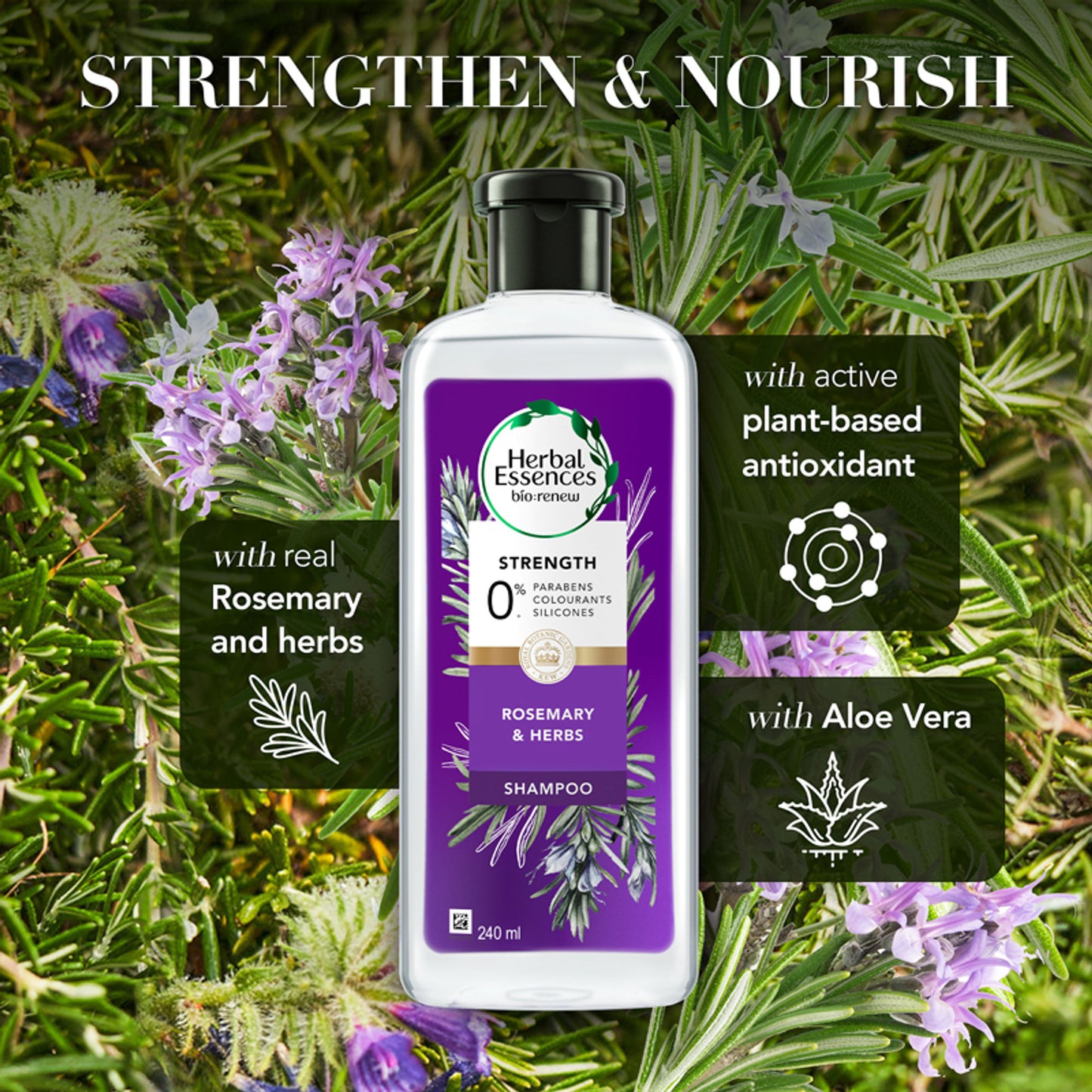 Herbal Essences Bio-Renew Rosemary And Herbs Shampoo, No Parabens No Colorants