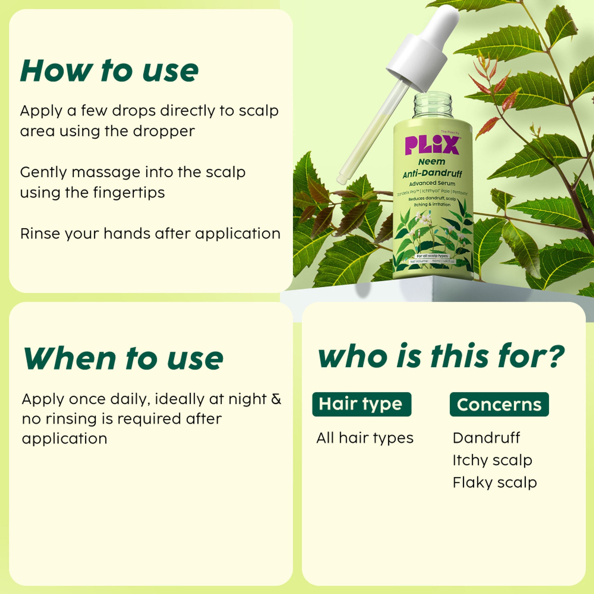 Plix Neem Anti-Dandruff Advanced Hair Serum