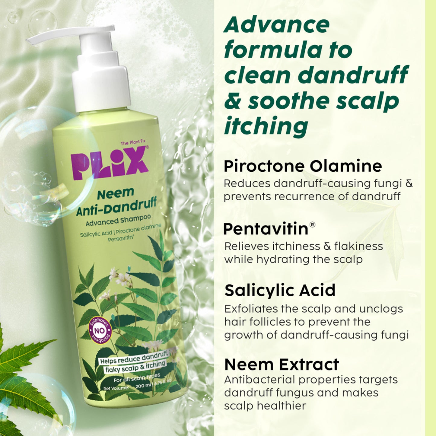 Plix Neem Anti-Dandruff Advanced Shampoo