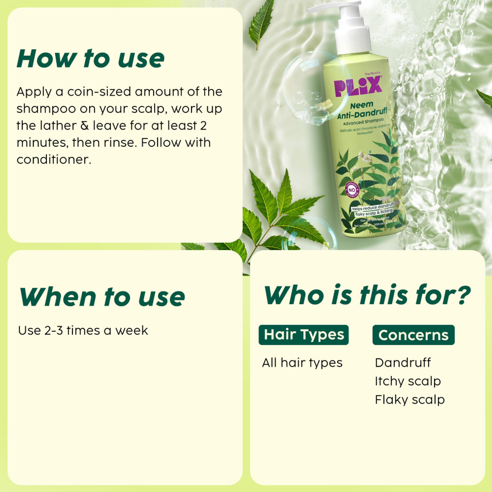 Plix Neem Anti-Dandruff Advanced Shampoo