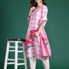 Dhiyona IE Floral Printed Beads and Stones Linen Kurta with Trousers & With Dupatta