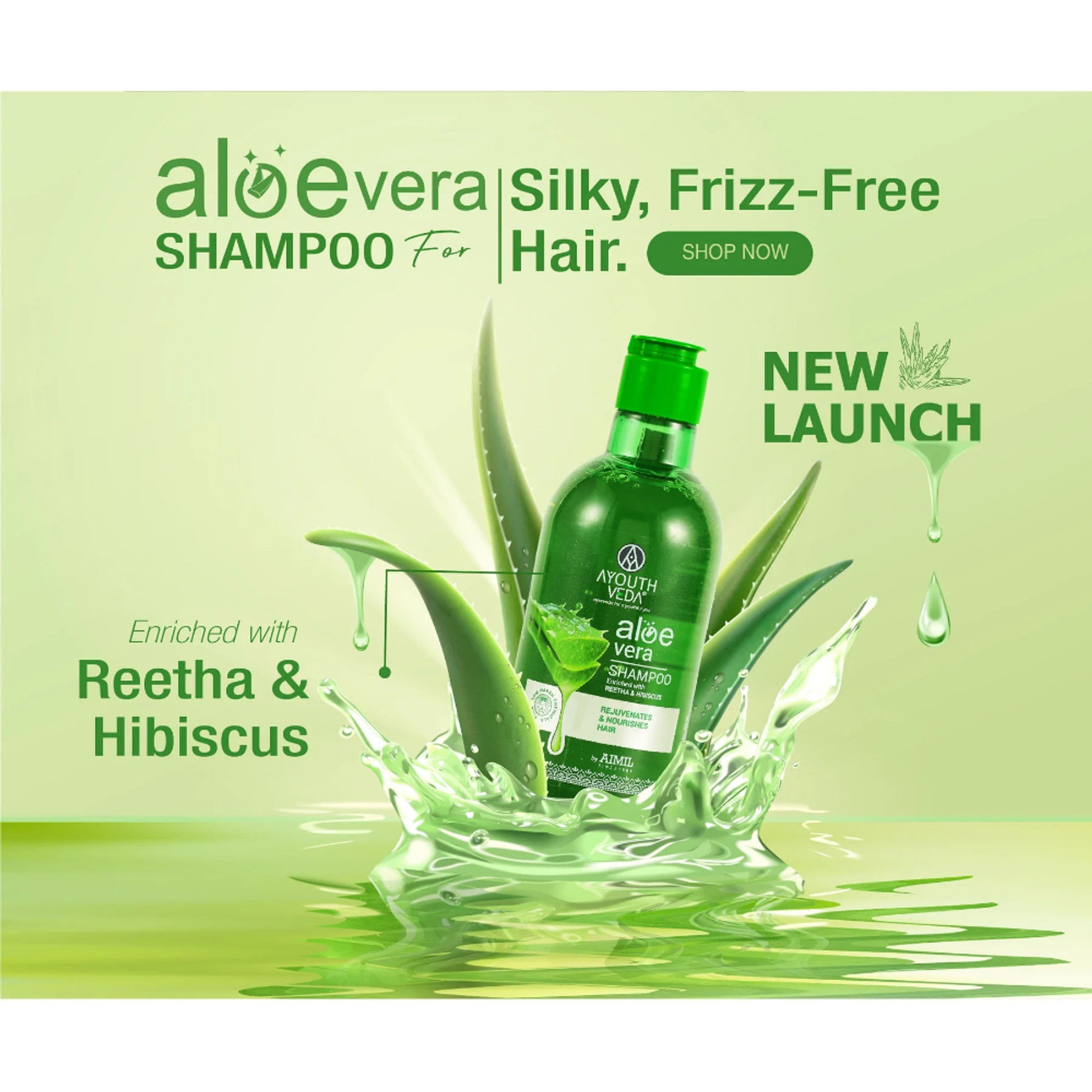 Ayouthveda Aloe Vera Shampoo for Deeply Hydrated & Smooth Hair