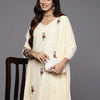 Indyancart IE Women Floral Embroidered Regular Sequinned Kurta with Sharara & With Dupatta