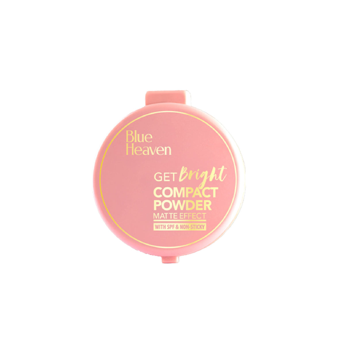 Blue Heaven Get Bright Compact Powder in Honey shade, featuring a smooth, pressed powder with a light blue and honey-toned packaging.