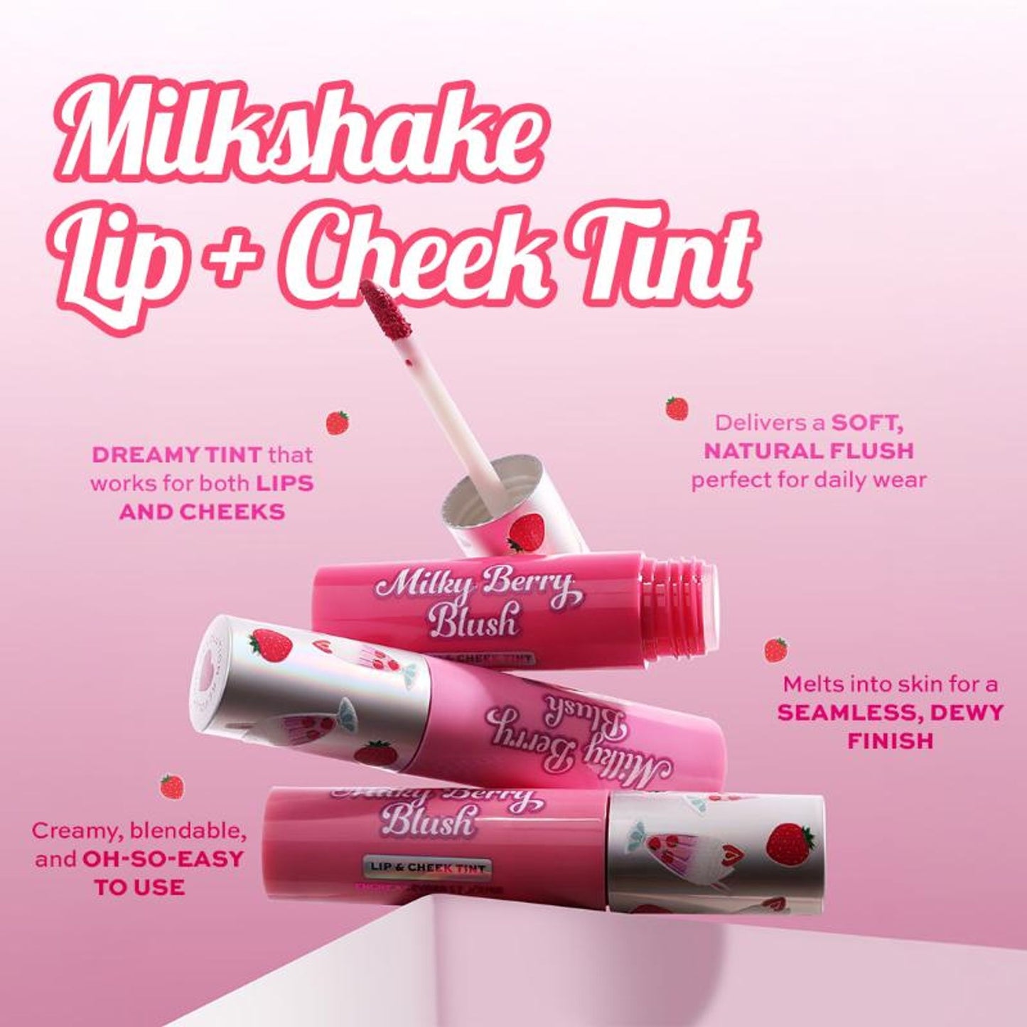 Makeup Revolution Milkshake Lip + Cheek Tint - Pink Passion