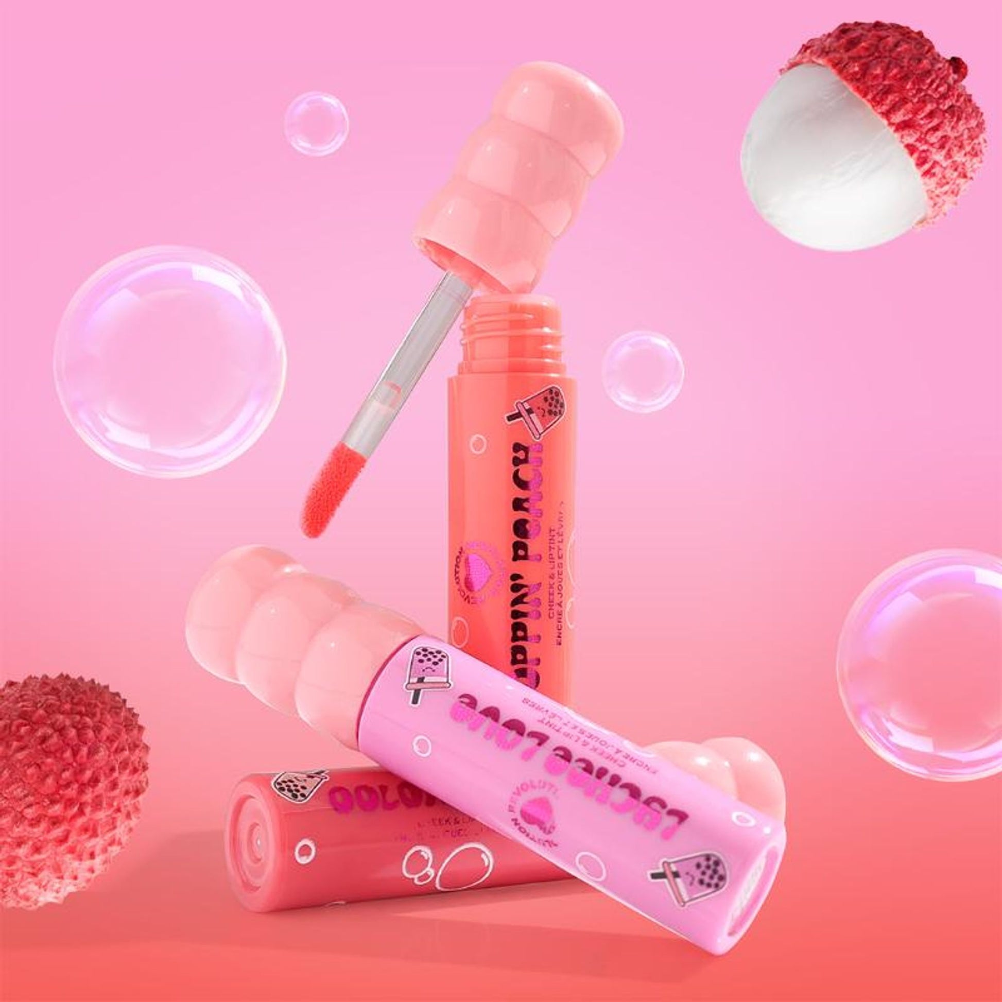 Makeup Revolution Bubble Tea Milky Blush + Lip Tint - Poppin' Peach
