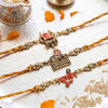 Dhiyona Set Of 3 Multicolor Mahadev Divine Thread Rakhi With Roli Chawal Chandan Mishri