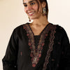 Indyancart IE Women Ethnic Motifs Embroidered Regular Thread Work Kurta with Trousers & With Dupatta