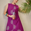 Dhiyona IE Floral Embroidered A-Line Pure Cotton Kurta With Trousers