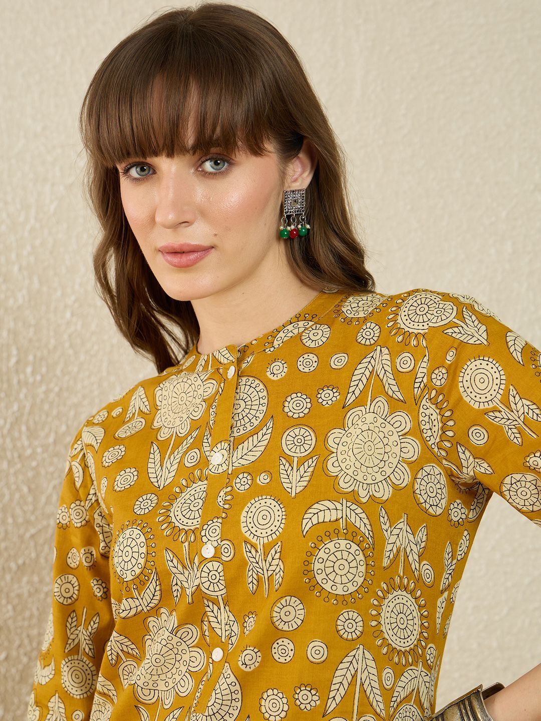 Floral Printed Pure Cotton Kurta With Trouser