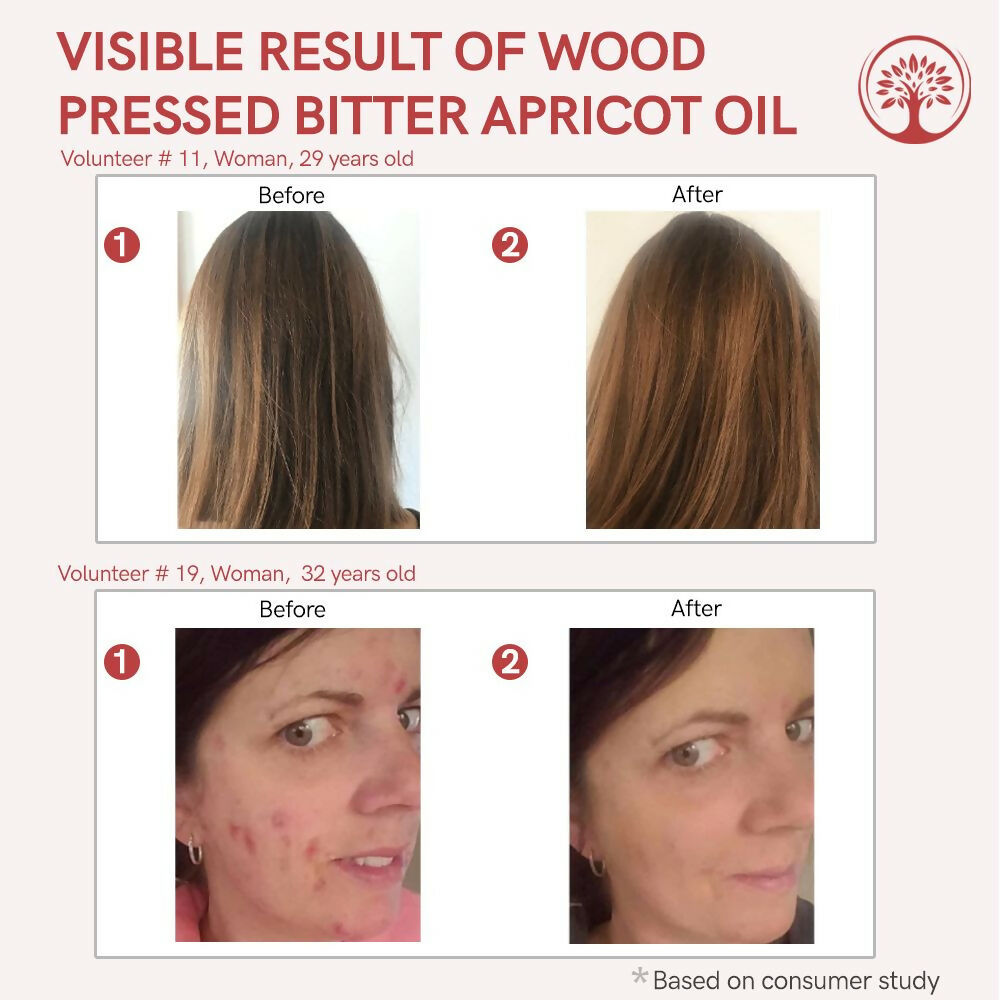 Ivory Natural organic pressed bitter apricot oil in a glass bottle, ideal for deep moisturization and nourishing hair.