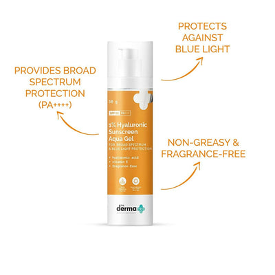 The Derma Co 2% Kojic Acid Face Serum & 1% Hyaluronic Sunscreen Aqua Gel SPF 50 Combo