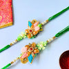 Dhiyona Multi Colored Pack of 2 Floral Traditional Handmade Rakhi Set