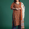Indyancart IE Plus Size Printed Regular Kurta with Palazzos & Dupatta