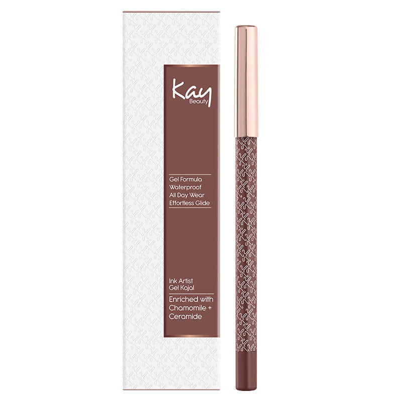 Kay Beauty by Katrina Kaif bronze gel eye pencil, a smooth eyeliner with a rich metallic finish for defining eyes.