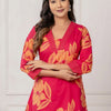 Indyancart IE Floral Printed V-Neck Pure Cotton Tunic & Palazzos