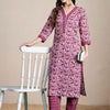 Dhiyona IE Women Ethnic Motifs Printed Regular Thread Work Pure Cotton Kurta with Trousers