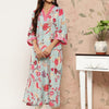 Dhiyona VR Women's Sea Green Floral Printed Straight Kurta With 3/4Th Bell Sleeve