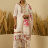 Dhiyona VV Leela Handwork Cotton Straight Kurta With Trousers & Dupatta Sets