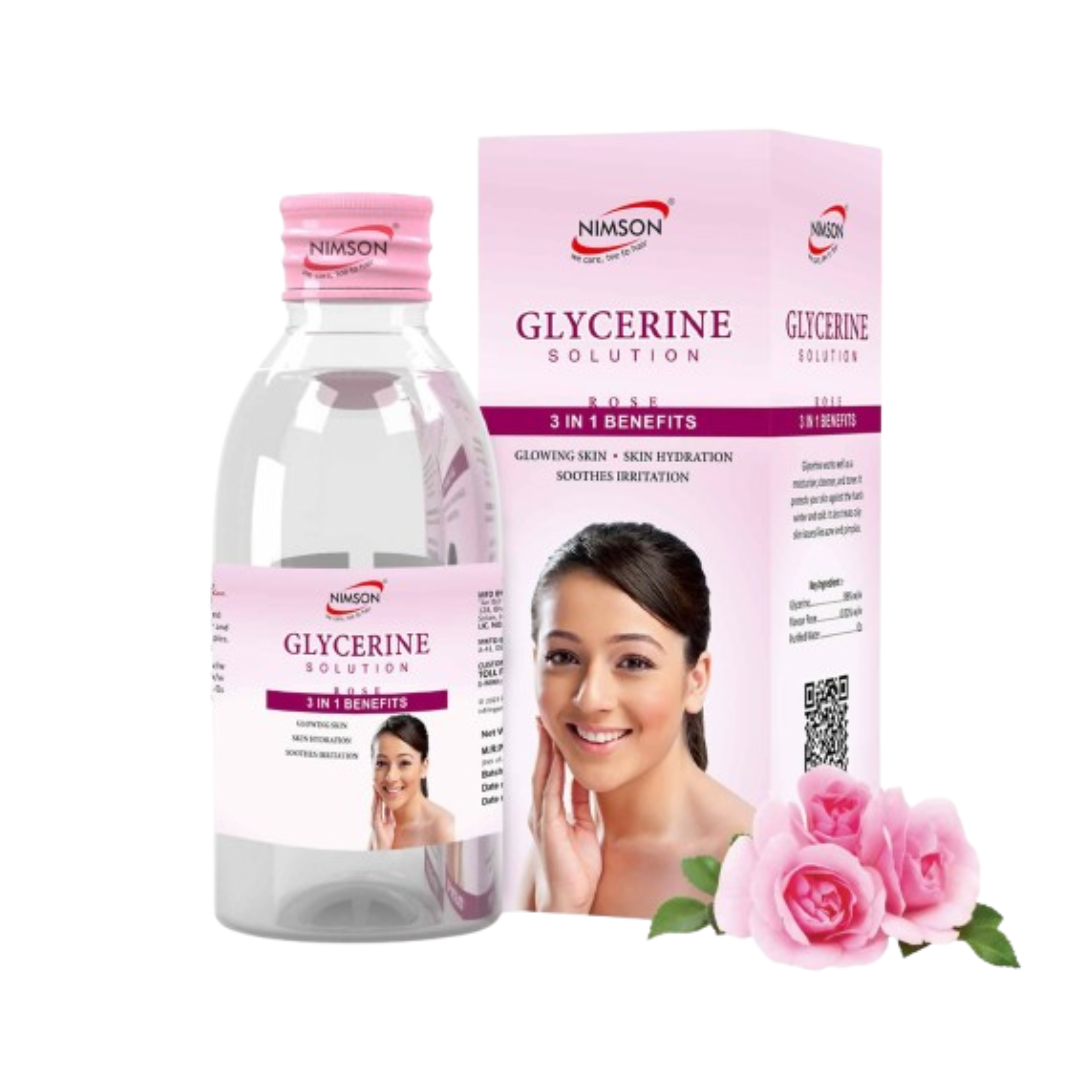Nimson glycerine face gel for skin protection and moisturizing, clear gel texture in a 1000x1000 image.