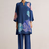 Women's Blue Flower Print Co-ord Set