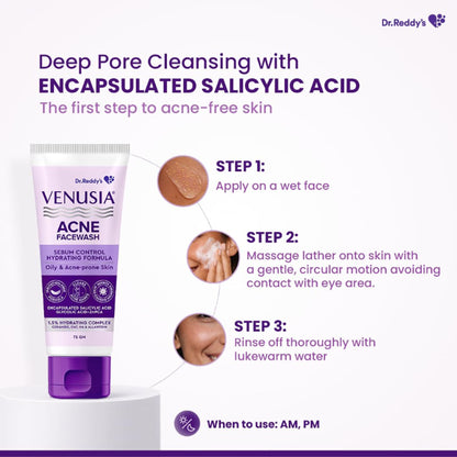 Venusia Acne Facewash With Sebum Control & Hydrating Formula
