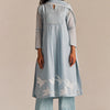 Dhiyona GF Women's Powder Blue Mul-Mul Embroidered Kurta Set