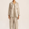 Women's Moss Grey and Ivory Bold Striped Pure Cotton Nightwear