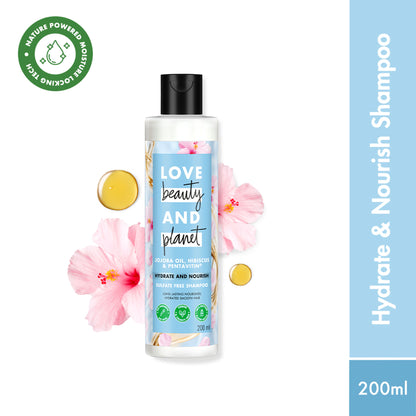 Love Beauty & Planet Jojoba Oil , Hibiscus & Pentavitin Hydrate & Nourish Shampoo