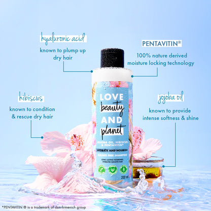 Love Beauty & Planet Jojoba Oil , Hibiscus & Pentavitin Hydrate & Nourish Shampoo