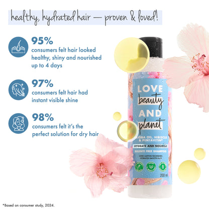 Love Beauty & Planet Jojoba Oil , Hibiscus & Pentavitin Hydrate & Nourish Shampoo