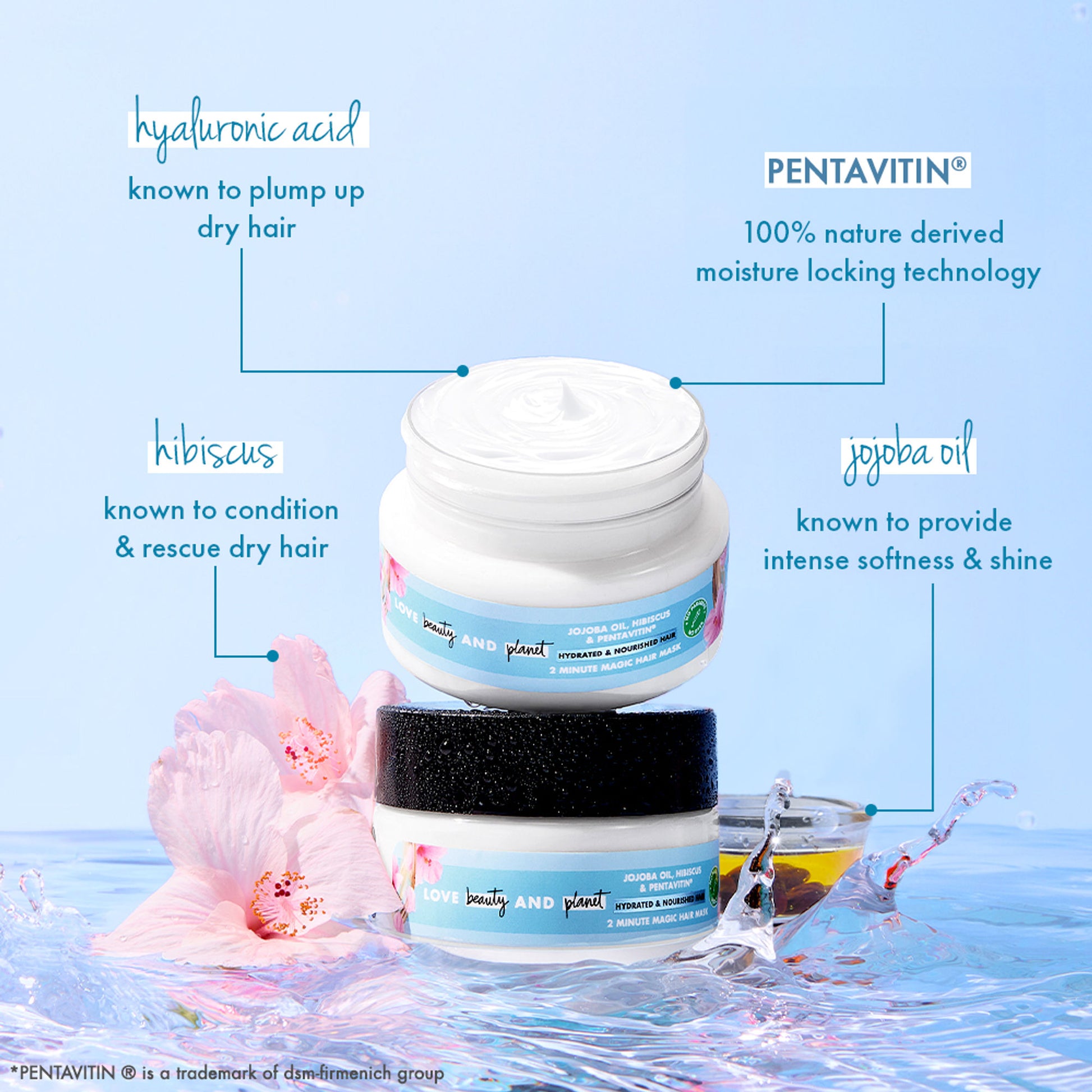 Love Beauty & Planet Jojoba Oil , Hibiscus & Pentavitin Hydrate & Nourish Hair Mask