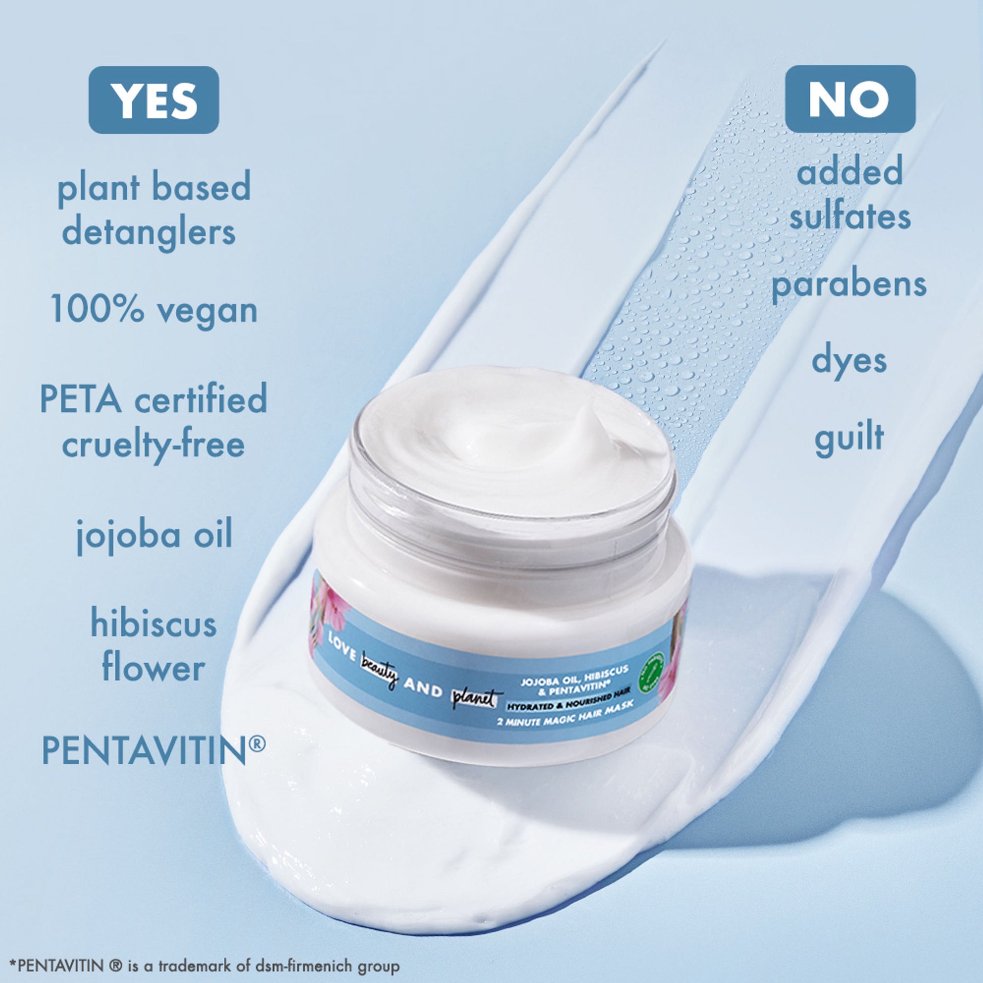 Love Beauty & Planet Jojoba Oil , Hibiscus & Pentavitin Hydrate & Nourish Hair Mask