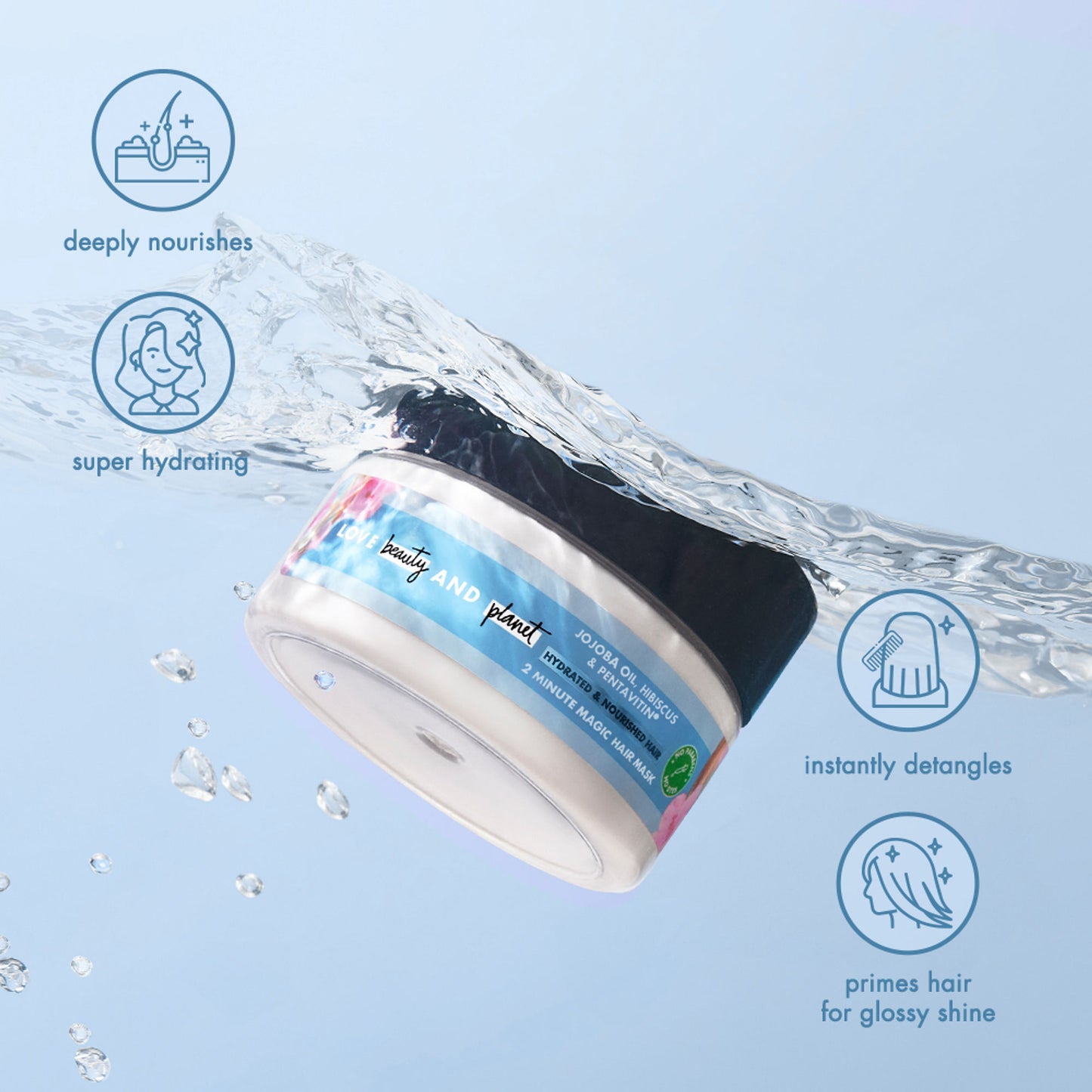 Love Beauty & Planet Jojoba Oil , Hibiscus & Pentavitin Hydrate & Nourish Hair Mask