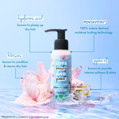 Love Beauty & Planet Jojoba Oil , Hibiscus & Pentavitin Deep Conditioning Leave - In Treatment