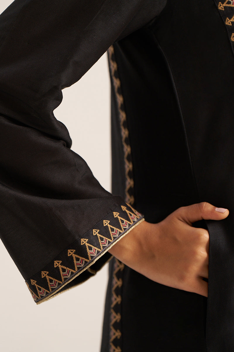 Women's Black Chanderi Banjara Embroidery Co-ord Set