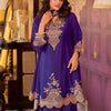 Dhiyona IE Floral Embroidered Sequinned Chinon A-Line Kurta With Palazzos & Dupatta