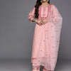 Dhiyona VA Women'sFloral Embroidered Regular Sequinned Kurta with Trousers & Dupatta
