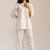 Women's White and Grey Pure Cotton Loungewear