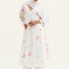 Women's White Bougainvillea Printed Salwar Suit