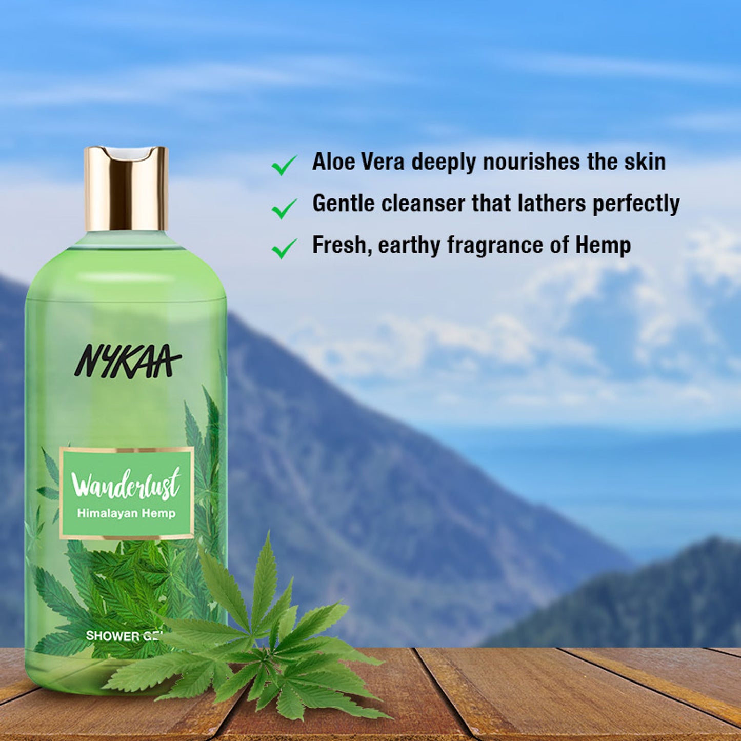 Nykaa Wanderlust Perfume Body Wash - Hydraing & Cleansing - Himalayan Hemp