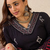Dhiyona IE Women V-Neck Ethnic Motifs Printed Pure Cotton Kurta with Trousers & Dupatta