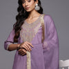 Dhiyona VA Women'sPaisley Embroidered Regular Kurta with Trousers & With Dupatta