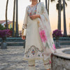 Dhiyona IE Floral Embroidered Round Neck Pure Cotton Straight Kurta with Trousers & Dupatta