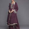 Indyancart VA Women'sFloral Yoke Design Regular Thread Work Kurta with Palazzos & With Dupatta