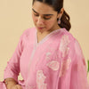 Dhiyona IE Women Floral Embroidered Kurta with Trousers & Dupatta