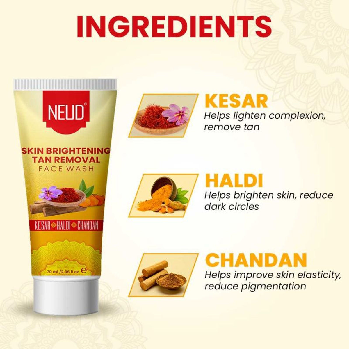 Neud Skin Brightening Tan Removal Face Wash For Men And Women