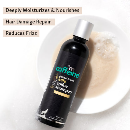 MCaffeine Latte Coffee Shampoo for Damage Repair with Coconut Milk & Keratin