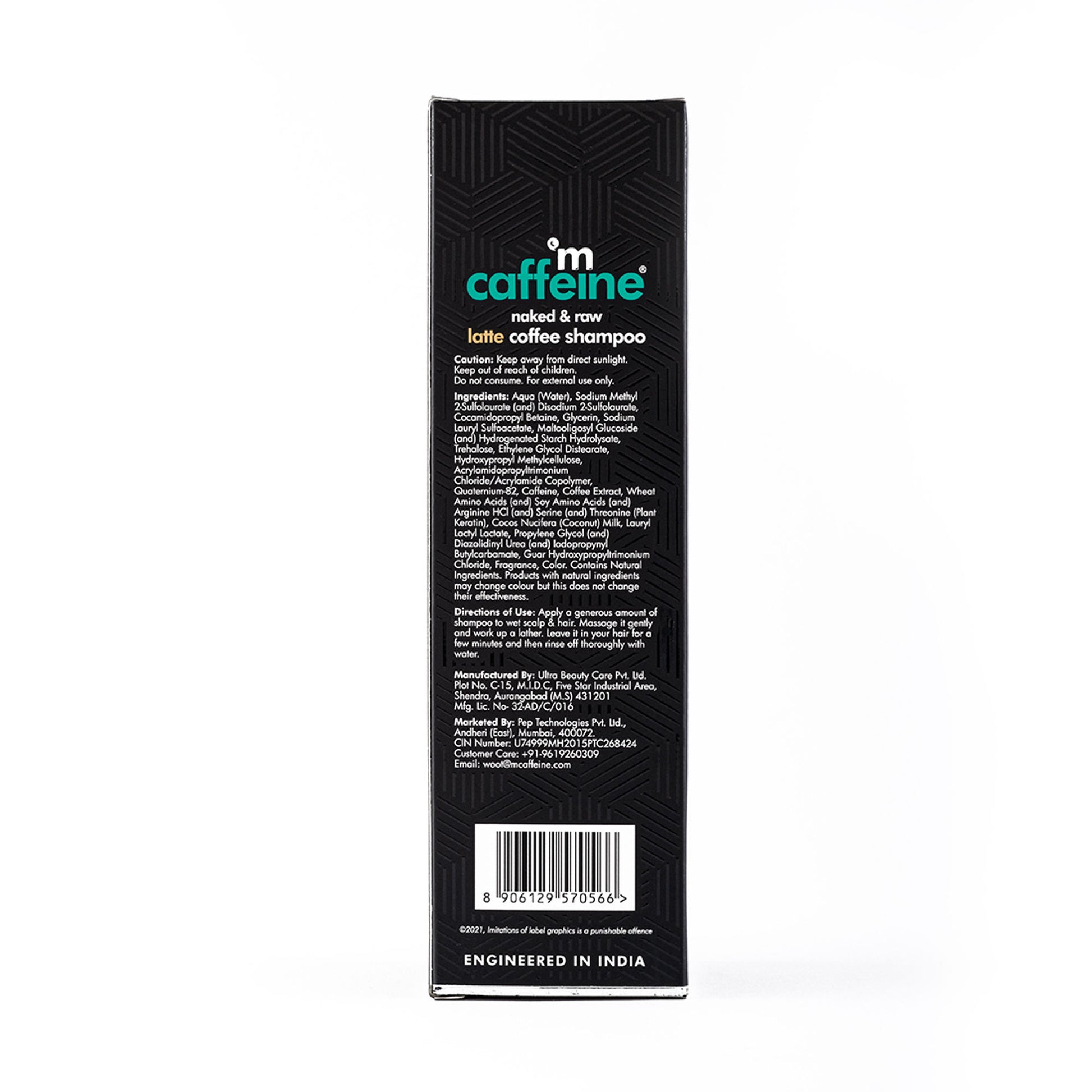 MCaffeine Latte Coffee Shampoo for Damage Repair with Coconut Milk & Keratin