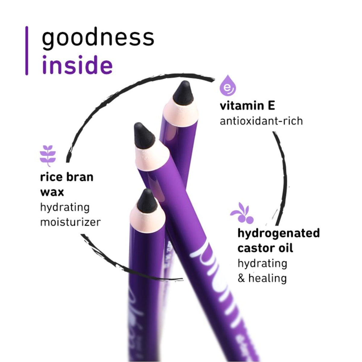 Plum Natur Studio All-Day-Wear Kohl Kajal in Black Brilliance, black eyeliner pencil with smooth application and intense color.